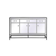 James 60 in. mirrored credenza in black
