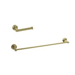 Alma 2-Piece Bathroom Hardware Set in Brushed Gold