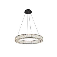 Monroe 23 inch LED round Single pendant in black