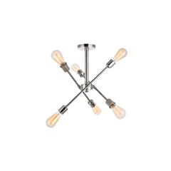 Axel 6 Lights polished Nickel Flush Mount