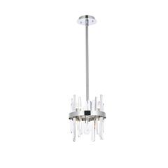 Serena 10 inch crystal round pendant in chrome