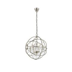 Geneva 4 light polished nickel Pendant Clear Royal Cut crystal