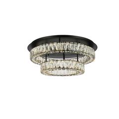 Monroe 26 inch LED double flush mount in black