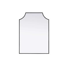 Notched Metal Mirror 22x30 inch in Black