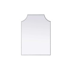 Notched Metal Mirror 22x30 inch in Silver