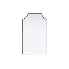 Notched Metal Mirror 22x36 inch in Black