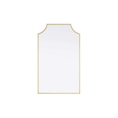Notched Metal Mirror 22x36 inch in Brass
