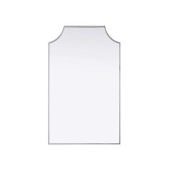 Notched Metal Mirror 22x36 inch in Silver