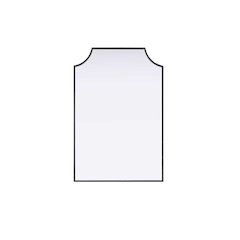 Notched Metal Mirror 24x36 inch in Black