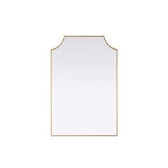Notched Metal Mirror 24x36 inch in Brass