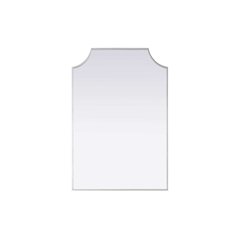 Notched Metal Mirror 24x36 inch in Silver