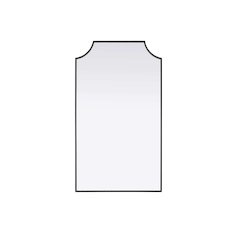 Notched Metal Mirror 24x42 inch in Black