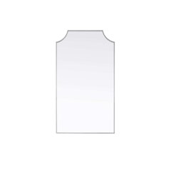 Notched Metal Mirror 24x42 inch in Silver