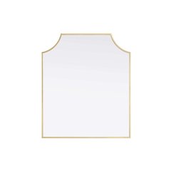Notched Metal Mirror 27x32 inch in Brass