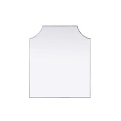 Notched Metal Mirror 27x32 inch in Silver