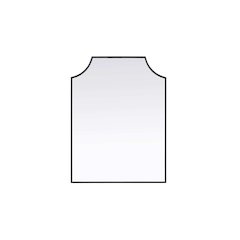 Notched Metal Mirror 27x36 inch in Black