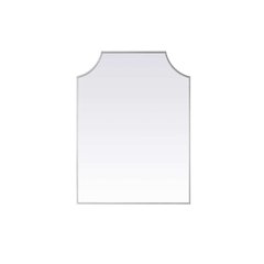 Notched Metal Mirror 27x36 inch in Silver