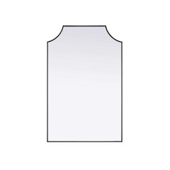 Notched Metal Mirror 27x42 inch in Black