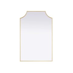 Notched Metal Mirror 27x42 inch in Brass