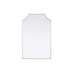 Notched Metal Mirror 27x42 inch in Silver