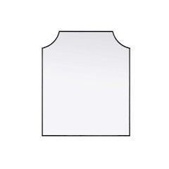 Notched Metal Mirror 30x36 inch in Black