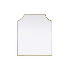 Notched Metal Mirror 30x36 inch in Brass
