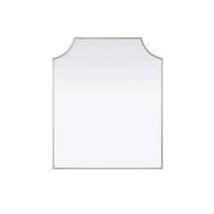 Notched Metal Mirror 30x36 inch in Silver