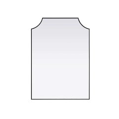 Notched Metal Mirror 30x42 inch in Black