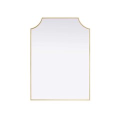 Notched Metal Mirror 30x42 inch in Brass