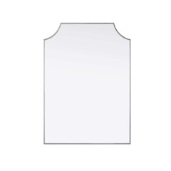 Notched Metal Mirror 30x42 inch in Silver