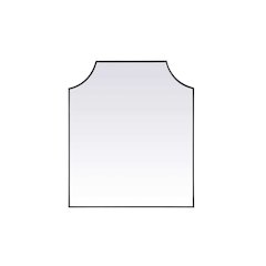 Notched Metal Mirror 36x42 inch in Black