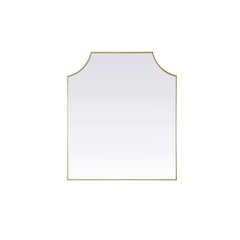 Notched Metal Mirror 36x42 inch in Brass