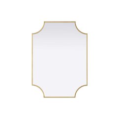Notched Metal Mirror 22x30 inch in Brass