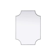Notched Metal Mirror 22x30 inch in Silver
