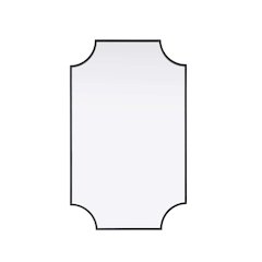 Notched Metal Mirror 22x36 inch in Black