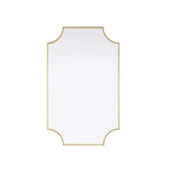 Notched Metal Mirror 22x36 inch in Brass