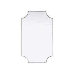 Notched Metal Mirror 22x36 inch in Silver