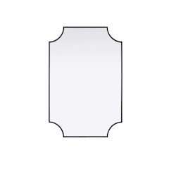 Notched Metal Mirror 24x36 inch in Black