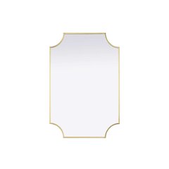 Notched Metal Mirror 24x36 inch in Brass