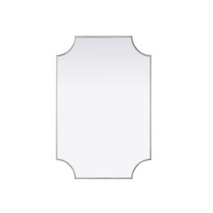 Notched Metal Mirror 24x36 inch in Silver