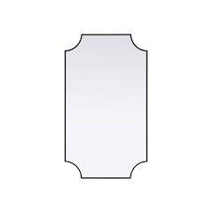 Notched Metal Mirror 24x42 inch in Black