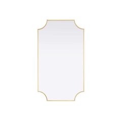 Notched Metal Mirror 24x42 inch in Brass