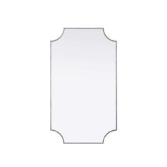 Notched Metal Mirror 24x42 inch in Silver