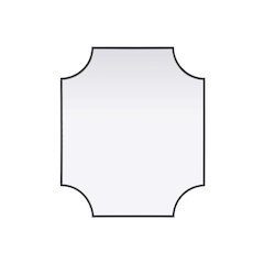 Notched Metal Mirror 27x32 inch in Black