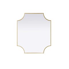 Notched Metal Mirror 27x32 inch in Brass