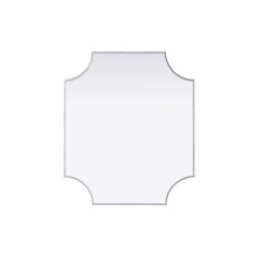 Notched Metal Mirror 27x32 inch in Silver