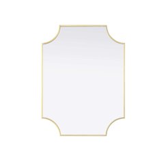 Notched Metal Mirror 27x36 inch in Brass