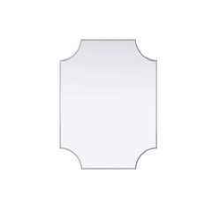 Notched Metal Mirror 27x36 inch in Silver