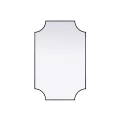 Notched Metal Mirror 27x42 inch in Black