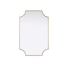 Notched Metal Mirror 27x42 inch in Brass